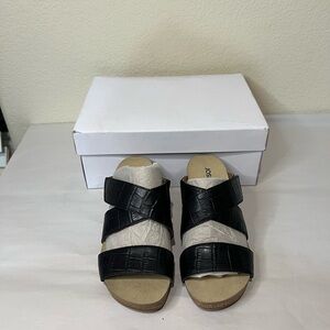 Josef Seibel black genuine leather sandals EU37 US 6/6.5